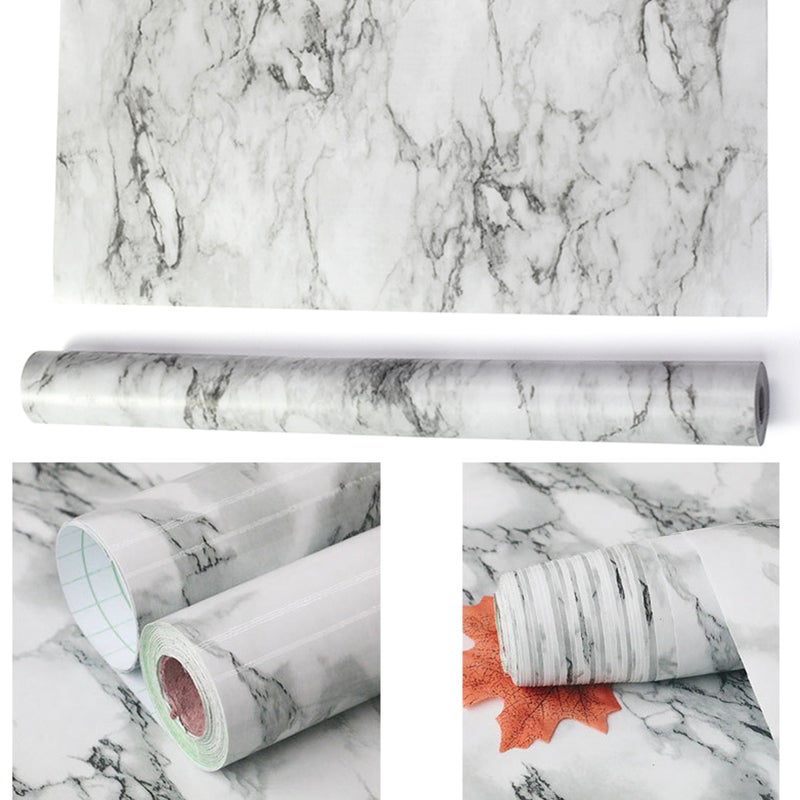 Marble Effect Self Adhesive Vinyl Film Paper Table Door Sticker Sticky for Furniture Kitchen Living Room 45CM X 10M - Image 4
