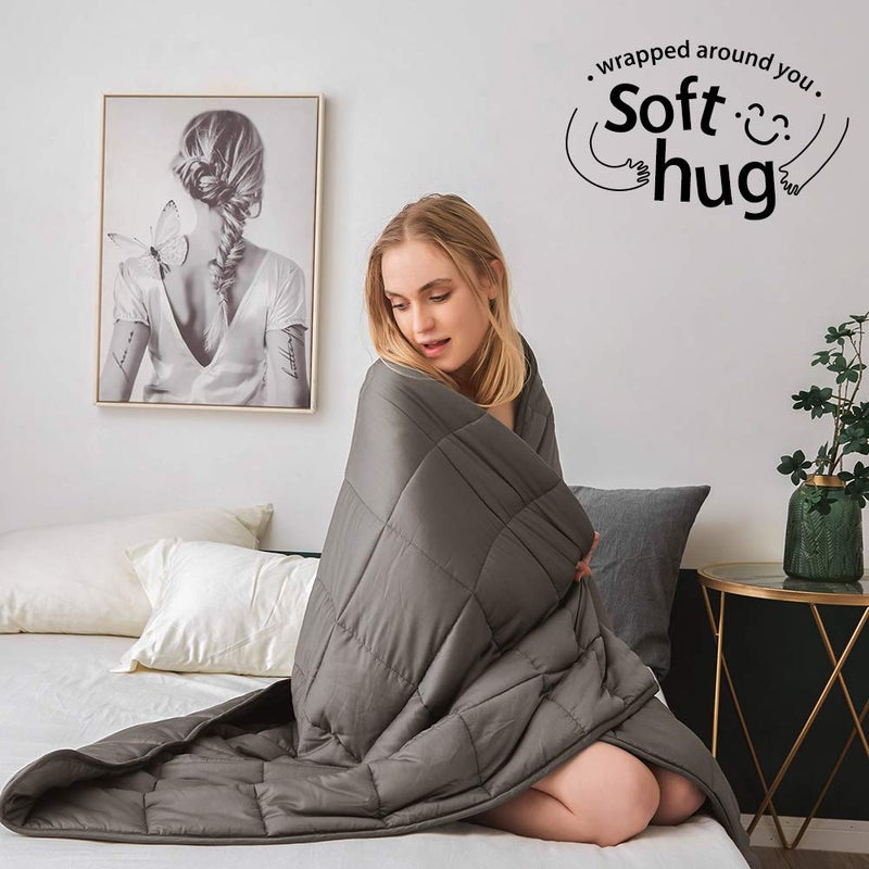 Dornroscn Cooling Weighted Blanket with BambooDerived Rayon  15lbs60x80Queen Size Bed for Adults  Cooling Heavy Blanket Premium Glass Bead for Hot Sleepers Navy Blue