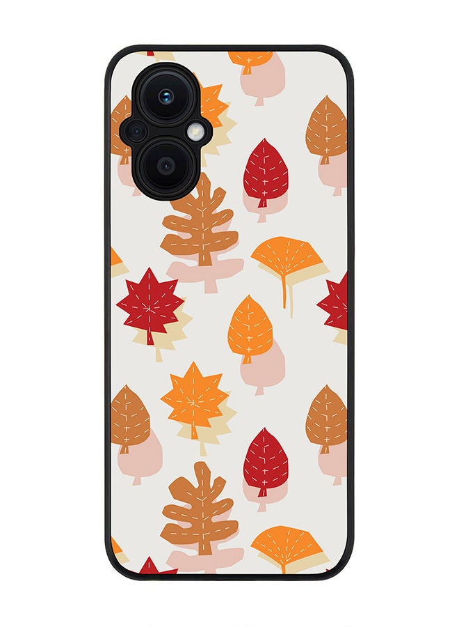 Stylizedd Rugged Black edge case for Oppo Reno7 Z  Slim fit Soft Case Flexible Rubber Edges Anti Drop TPU Gel Thin Cover - Autumn Scribble - Image 1