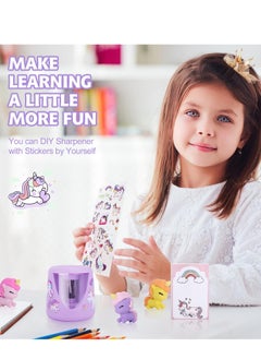 Mordely Electric Pencil Sharpeners for Kids, Cute Small Colored Pencil Sharpener for Home Classroom, Pencil Sharpener Electric Plugin, with Unicorn School Supplies,Purple  - Image 5