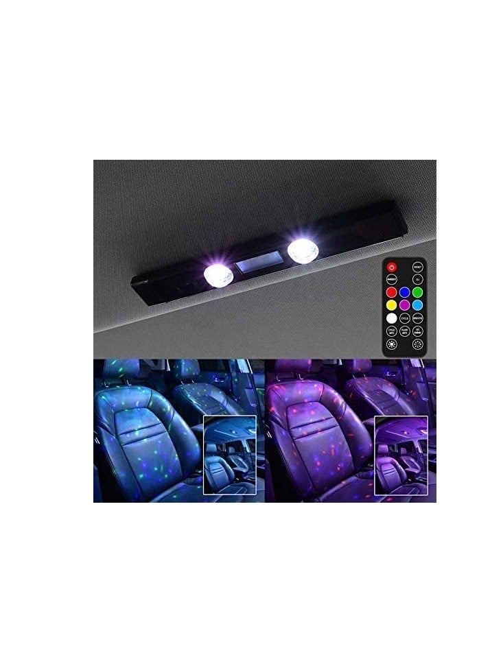RGB LED Starry Car Interior Lights - Ambient Atmosphere Light USB Rechargeable Sound Remote Control Neon Accent Lighting Kit Roof Under Dash Star Decoration Light for Car Party - Image 4