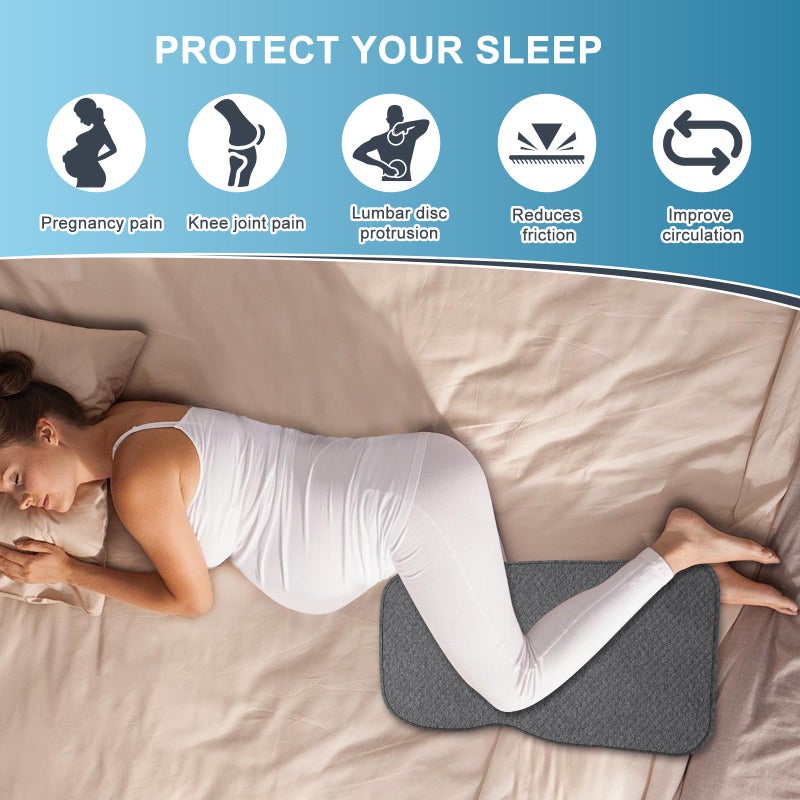 MINUPWELL Knee Pillow for Side Sleepers, 100% Memory Foam Filling Leg Pillow for Side Sleeping, 4" Height Leg Pillow for Relieving Leg, Back, and Knee Pain Breathable & Pressure-Relieving Support - 18"x30"x4" - Image 2
