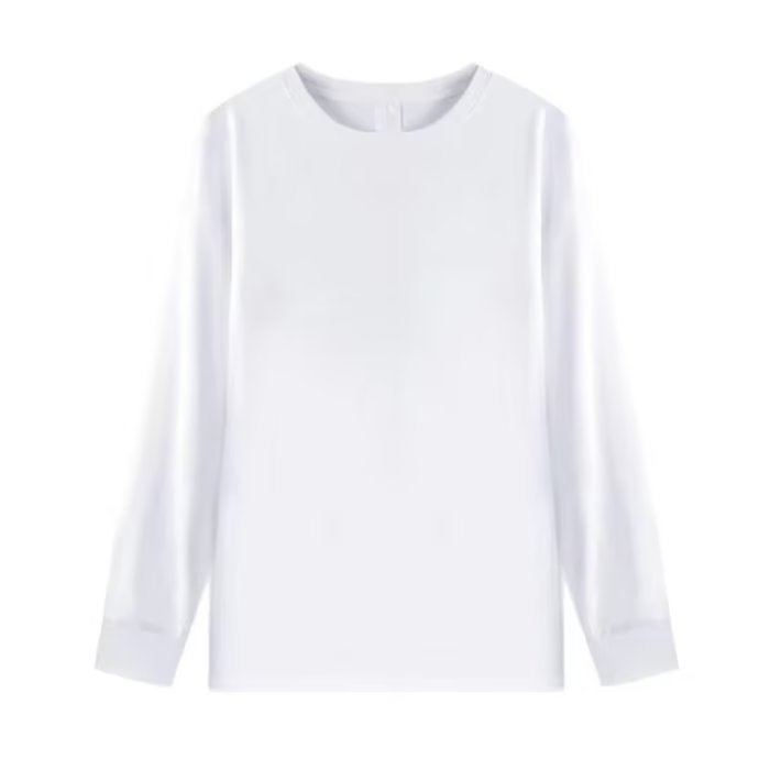 220G Combed Cotton Drop-Shoulder Long Sleeve Round Neck T-Shirt Men And Women Couple Loose Solid Color Undershirt