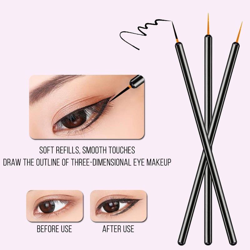 KingMas 100 Pack Disposable Eyeliner Brushes Applicator Makeup Eye Liner Wands - Image 2