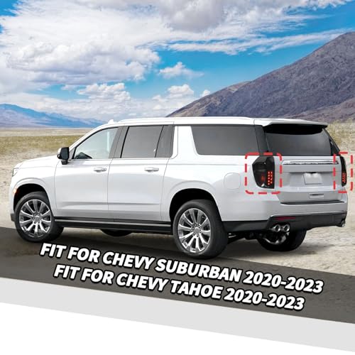 Jimen جيمين فيت لشيفروليه سوبربان/شيفي تاهو 2020-2023، غطاء تلوين ضوء الذيل المدخن، إطار ضوء الذيل - Image 2