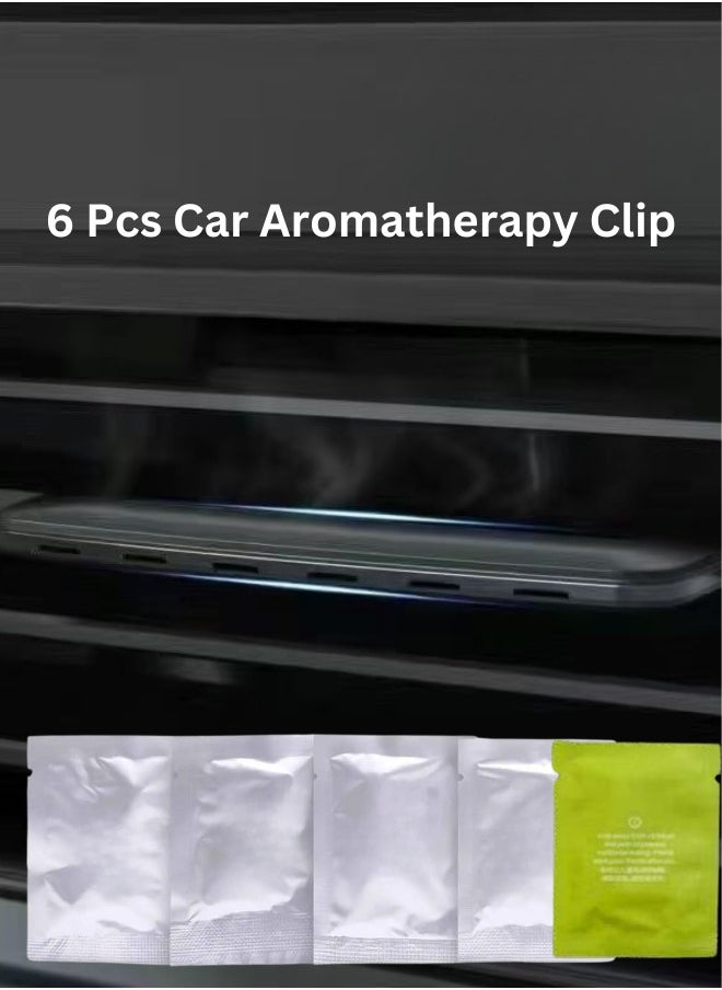 HANYII 6 Pcs Car Aromatherapy Clip Air Outlet Fresh Solid Deodorant Mosquito Repellent Aromatherapy (1Pc Clip with 5 Replace) Silver  - Image 2
