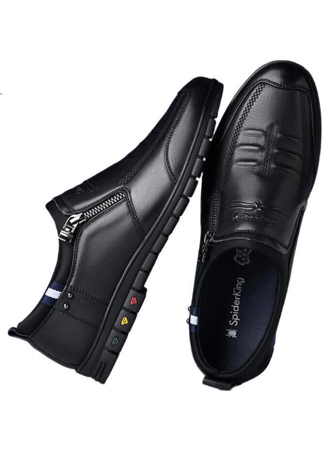 Spider King Men'S Leather Shoes, Slip-On Business Casual Shoes, Formal Leather Shoes For Men, Black, Size 39 - Image 2