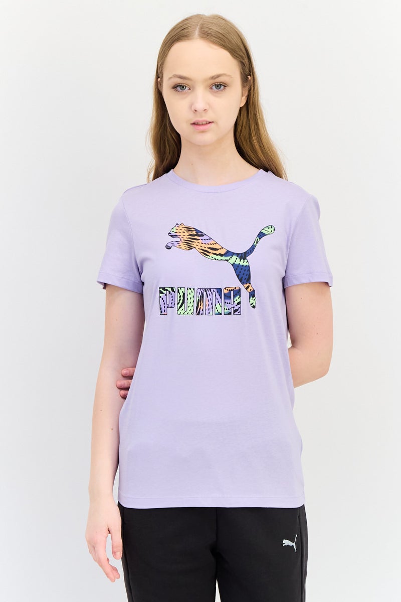PUMA Women Regular Fit Short Sleeve Outdoor T-Shirt, Lavender - Image 1