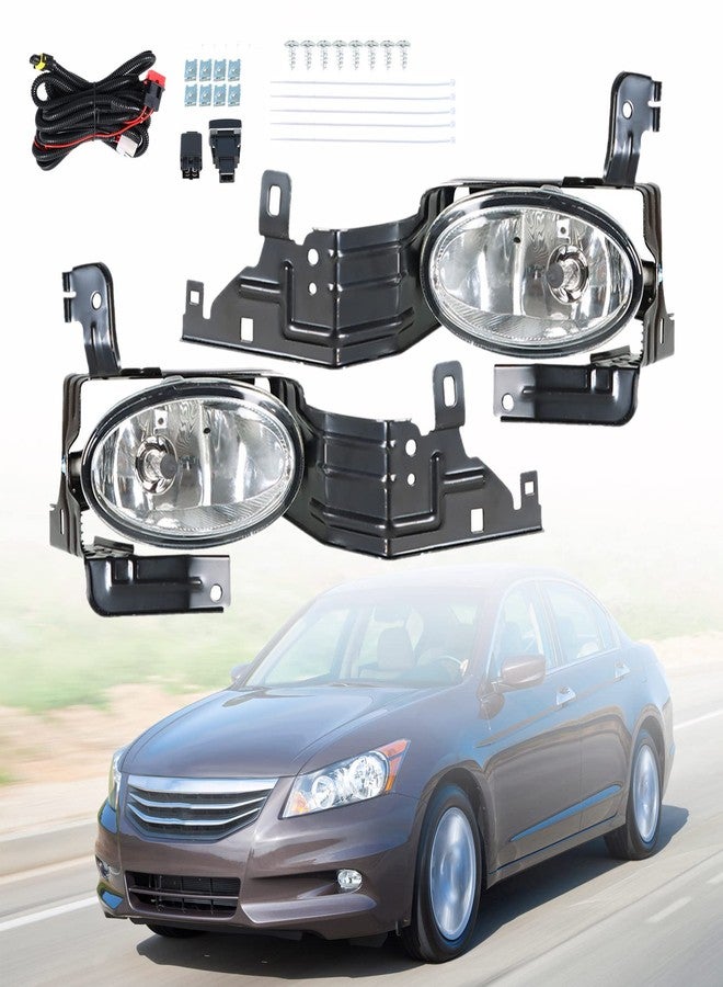 munirater 2-Pack Front Bumper Fog Light Assembly with Switch Wiring Kit Replacement for Accord Sedan 2011-2012 - Image 1