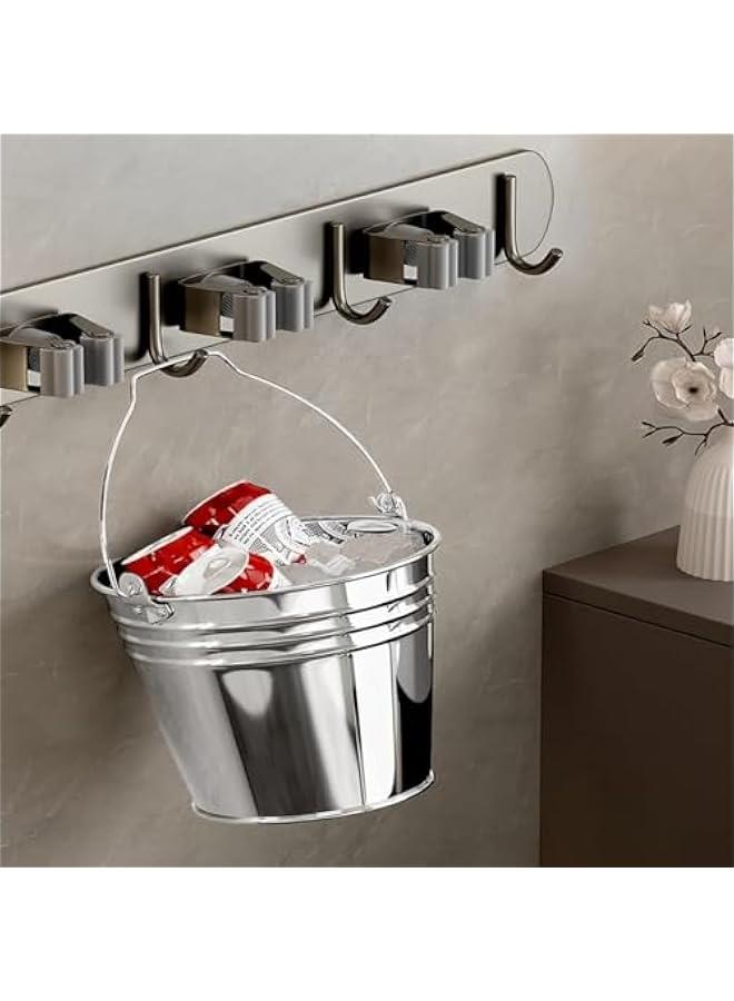 HOOKOR Mop Broom Holder Wall Mount, Stainless Steel Broom Hanger Wall Mount, Non Slip Broom Mop Holder Wall Mounted, Hanging Broom Hook Self Adhesive, Broom Storage (Grey) - Image 2