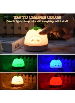CMGTYYD CMGTYYD Strawberry Night Light for Kids Bedroom, Cute Silicone Lamp with Touch Sensor, Children's Bedside Lamp, Changing Color Night Light Mini Table Lamp for Kids Girl Room  - Image 2