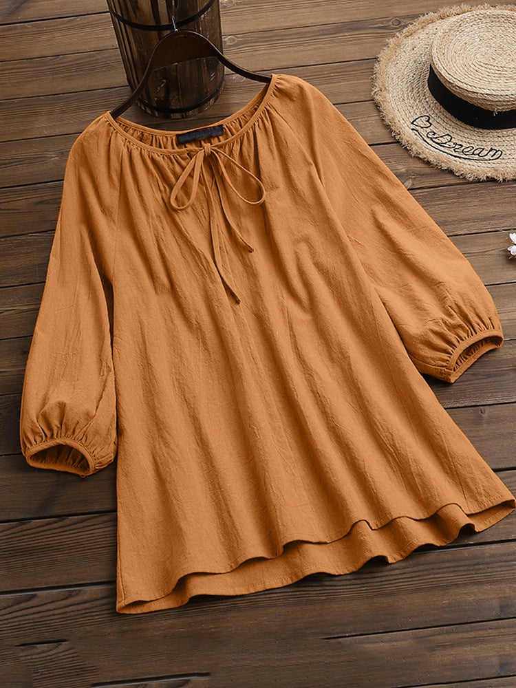 2022 Spring Casual Cotton Womens Loose Shirt White  - Image 5