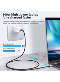 Generic Type-C3.1 Gen2 High-speed Transmission Data Cable 100W Computer TV Audio And Video HD Projection Screen 10Gb-Color:1.5m Straight Curved  - Image 3