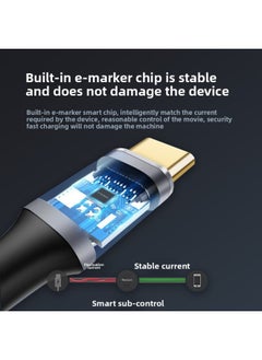 Generic Type-C3.1 Gen2 High-speed Transmission Data Cable 100W Computer TV Audio And Video HD Projection Screen 10Gb-Color:1.5m Straight Curved  - Image 5