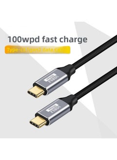 Generic Type-C3.1 Gen2 High-speed Transmission Data Cable 100W Computer TV Audio And Video HD Projection Screen 10Gb-Color:1.5m Straight Curved  - Image 2