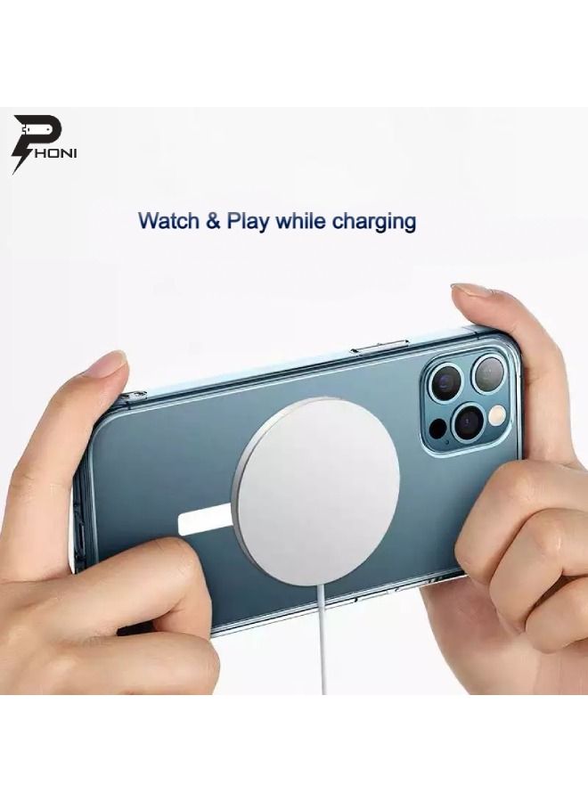 فوني حافظة شفافة مغناطيسية [غير صفراء] [حماية من السقوط] غطاء مقاوم للصدمات رفيع متوافق مع هاتف Apple iPhone 14 Pro - Image 5