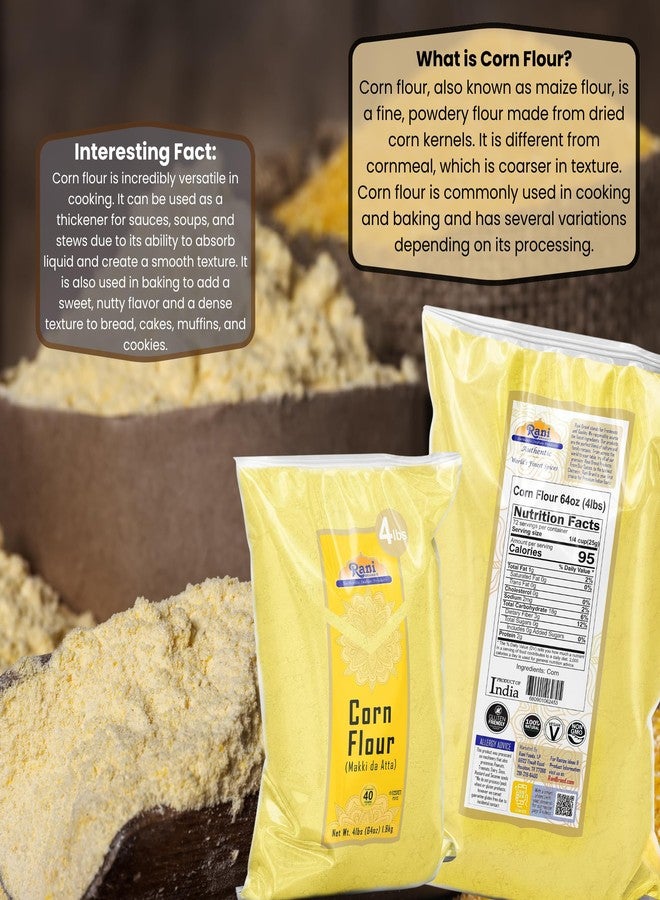 Rani Brand Authentic Indian Products Rani Corn Flour (Makki ka Atta) 64oz (4lbs) 1.81kg Bulk ~ All Natural | Vegan | Gluten Friendly | NON-GMO | Indian Origin - Image 3