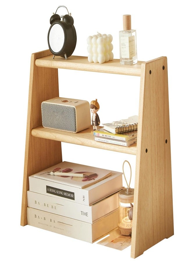 KIRIGEN Wood 3 Tier Ladder Shelf Desktop Organizer Storage Mulfunctional Tabletop Display Rack Counertop Shelf for Home Kitchen Office Bedroom DGNJ-NA - Image 1