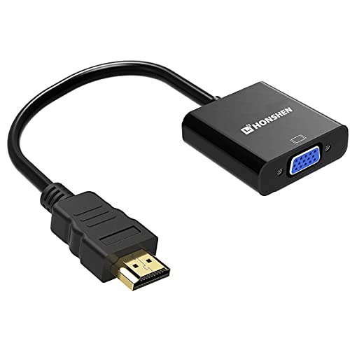 HONSHEN محول كابل HDMI إلى VGA 1080P ذكر HDMI إلى أنثى VGA لجهاز الكمبيوتر المحمول HDTV أجهزة العرض وغيرها من أجهزة إدخال HDMI - Image 1