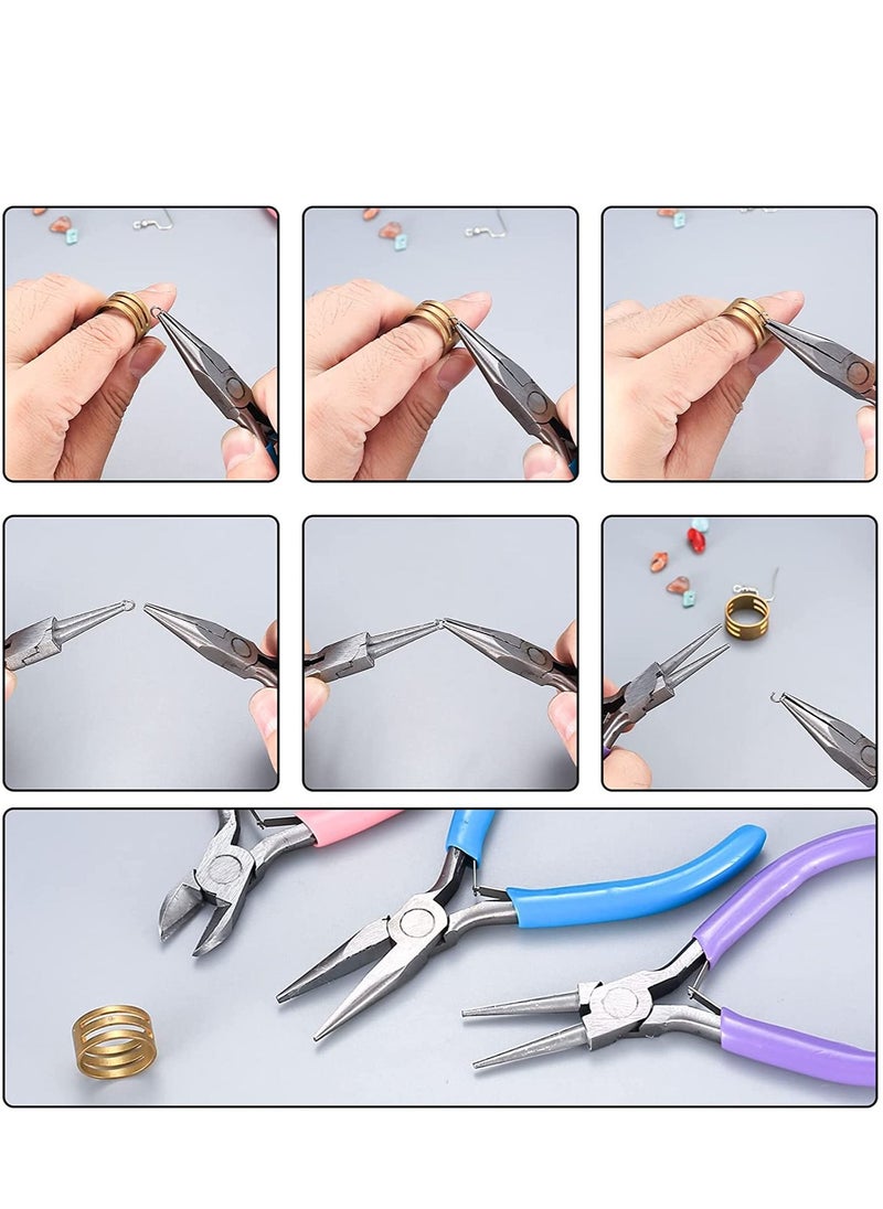 Generic - 3 Pcs Jewelry Pliers Set Jewelry Making Tools Pliers Kit Includes Needle Nose Pliers/Diagonal Pliers/Round Nose Pliers Wire Cutters Pliers for Jewelry Making Wire Wrapping Beading Crafts Pliers - Image 1