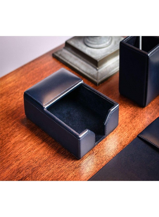 Dacasso Navy Blue Bonded Leather 4" x 6" Memo Holder - Image 1