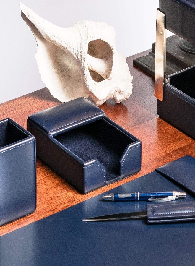 Dacasso Navy Blue Bonded Leather 4" x 6" Memo Holder - Image 5