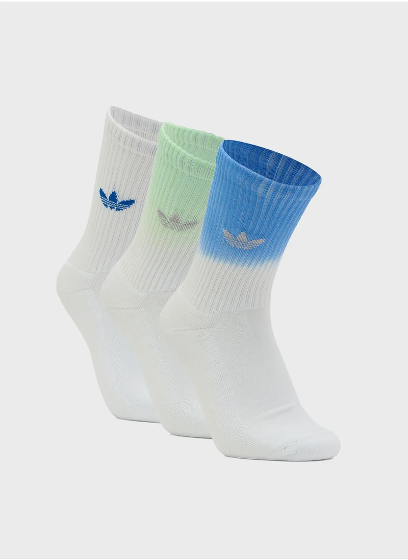 adidas Originals 3 Pack Ombre Crew Socks