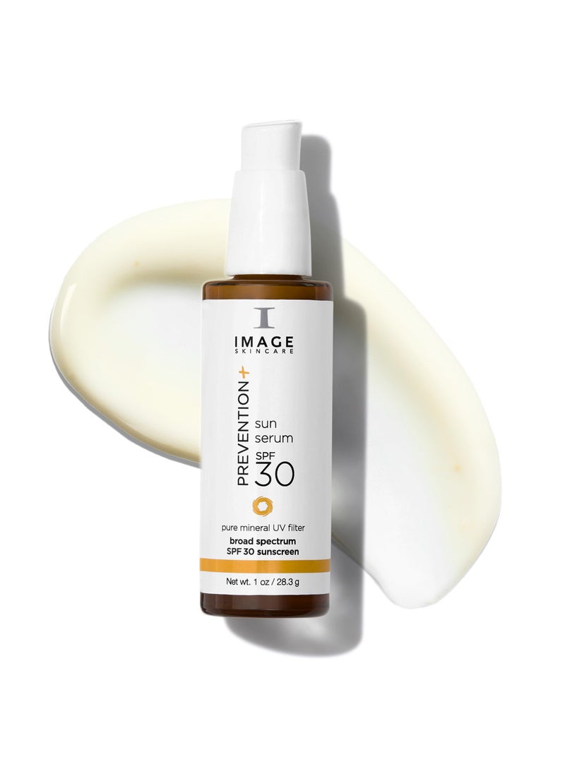 IMAGE SKINCARE IMAGE Skincare, PREVENTION+ Sun Serum SPF 30 Mineral Sunscreen for Face, Non Comedogenic, Wear Under Makeup, Perfect Travel Size, 1.0 oz 
