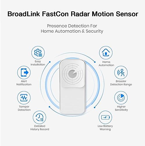 BroadLink FastCon Smart Radar Motion Sensor - Wireless Human Sensor Detector for Remote Monitoring and Smart Home Automation, Broad Detection Range, Compatible with Alexa(Mini Hub GW4C Required) - Image 3