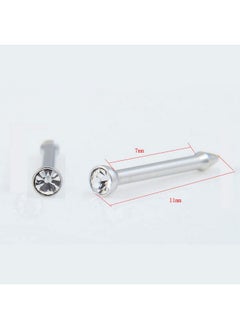 Fodattm 2Pcs Safety Portable Household Nose Piercing Gun Disposable Nose Nail Gun Kit Tool Self Nose Piercing Gun No Pain Nose Piercing Gun For Women Men (Silver - White Rhinestone)  - Image 3