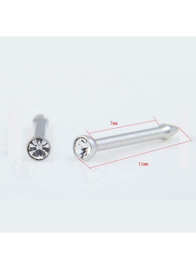 Fodattm 2Pcs Safety Portable Household Nose Piercing Gun Disposable Nose Nail Gun Kit Tool Self Nose Piercing Gun No Pain Nose Piercing Gun For Women Men (Silver - White Rhinestone)  - Image 3