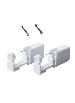 Fodattm 2Pcs Safety Portable Household Nose Piercing Gun Disposable Nose Nail Gun Kit Tool Self Nose Piercing Gun No Pain Nose Piercing Gun For Women Men (Silver - White Rhinestone)  - Image 1