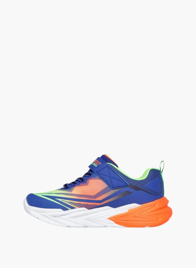 SKECHERS Boys' Logo Detail Light-Up Sports Shoes with Hook and Loop Closure - FLEXGLOW ULTRA