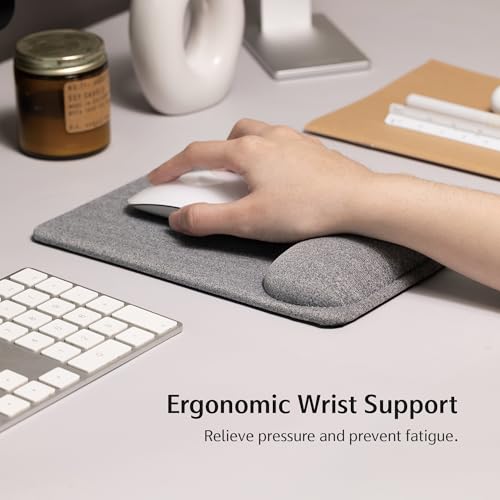 SenseAGE Compact Ergonomic Mouse Pad with Wrist Rest Support, Pain Relief, Non-Slip Base, Optimized Tracking Surface, Lightweight & Portable, Ideal for Office, Home & Travel, 8.9 x 6.1 in (Grey) - Image 3