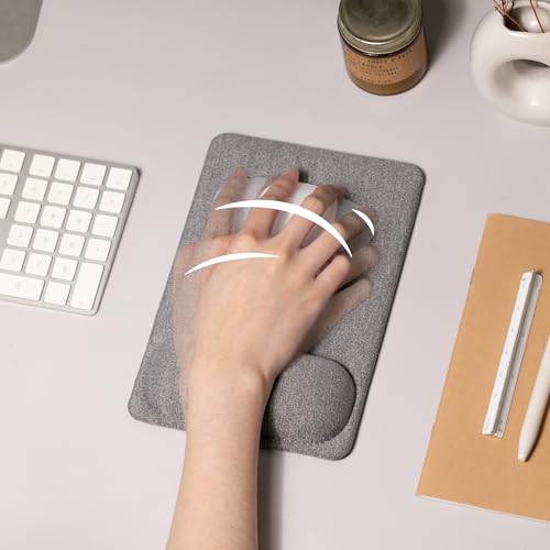 SenseAGE Compact Ergonomic Mouse Pad with Wrist Rest Support, Pain Relief, Non-Slip Base, Optimized Tracking Surface, Lightweight & Portable, Ideal for Office, Home & Travel, 8.9 x 6.1 in (Grey) - Image 5