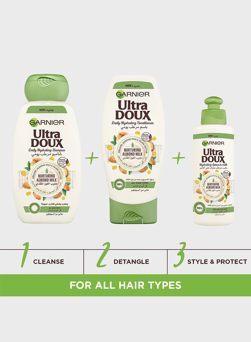 garnier Ultra Doux - Almond Milk Shampoo 400ml + Shampoo 400 ml, Savings 26%