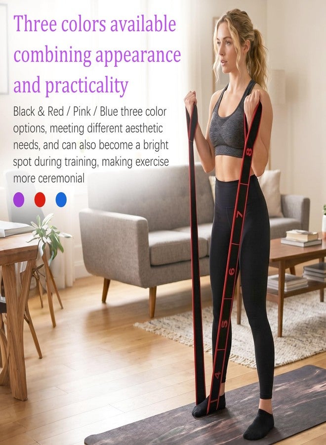 Quadafy 3-Pack Fitness Resistance Band 8-Section Numbered Elastic Resistance Band, Suitable for Pilates, Exercise and Resistance Training, Glute Training, Stretching and Yoga (Blue red Purple) - Image 3