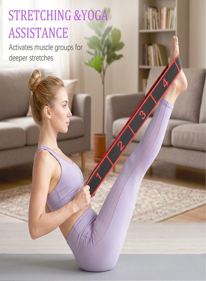 Quadafy 3-Pack Fitness Resistance Band 8-Section Numbered Elastic Resistance Band, Suitable for Pilates, Exercise and Resistance Training, Glute Training, Stretching and Yoga (Blue red Purple) - Image 4