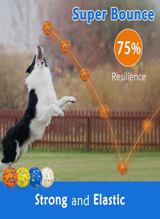 POUPUA Durable Bouncy Dog Tennis Balls for Fetch Game, Indestructible Dog Balls for Aggressive Chewers, Lightweight Floating Toys - Image 2