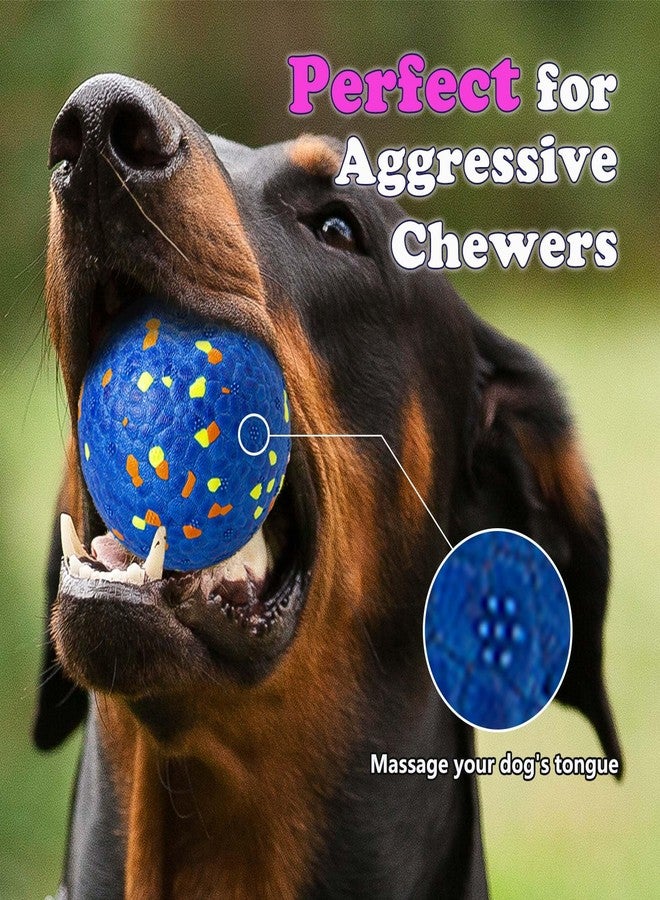 POUPUA Durable Bouncy Dog Tennis Balls for Fetch Game, Indestructible Dog Balls for Aggressive Chewers, Lightweight Floating Toys - Image 3