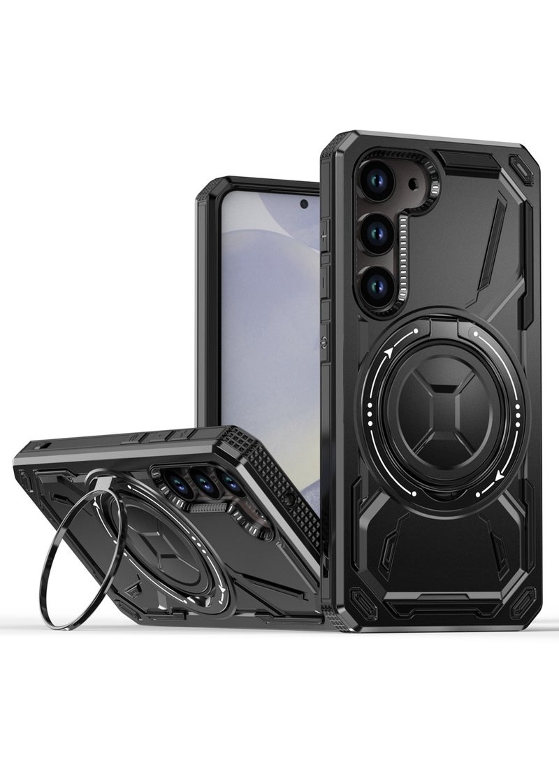 SHIELD EGYPT SHIELD EGYPT For Samsung Galaxy S24 Plus Armored II Series Mag-Safe Magnetic Holder Phone Case (Black) 