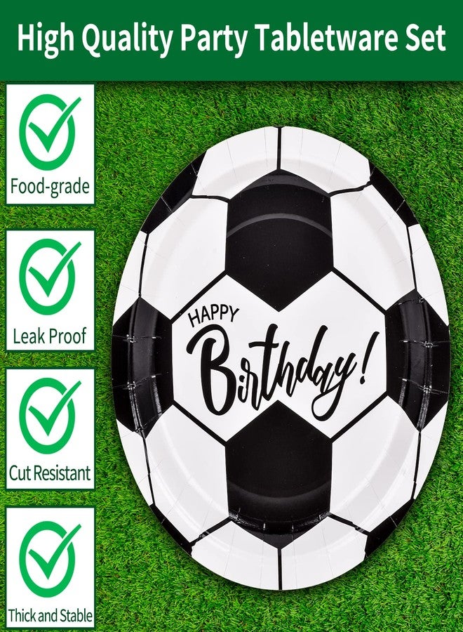 DYLIVeS 192 Pcs Soccer Birthday Party Supplies, Soccer Themed Party Decorations Soccer Party Favors Packs Disposable Tableware for Kids, 8" Paper Plates Cups Napkins Straws Balloons Cutlery, Serve 24 - Image 5