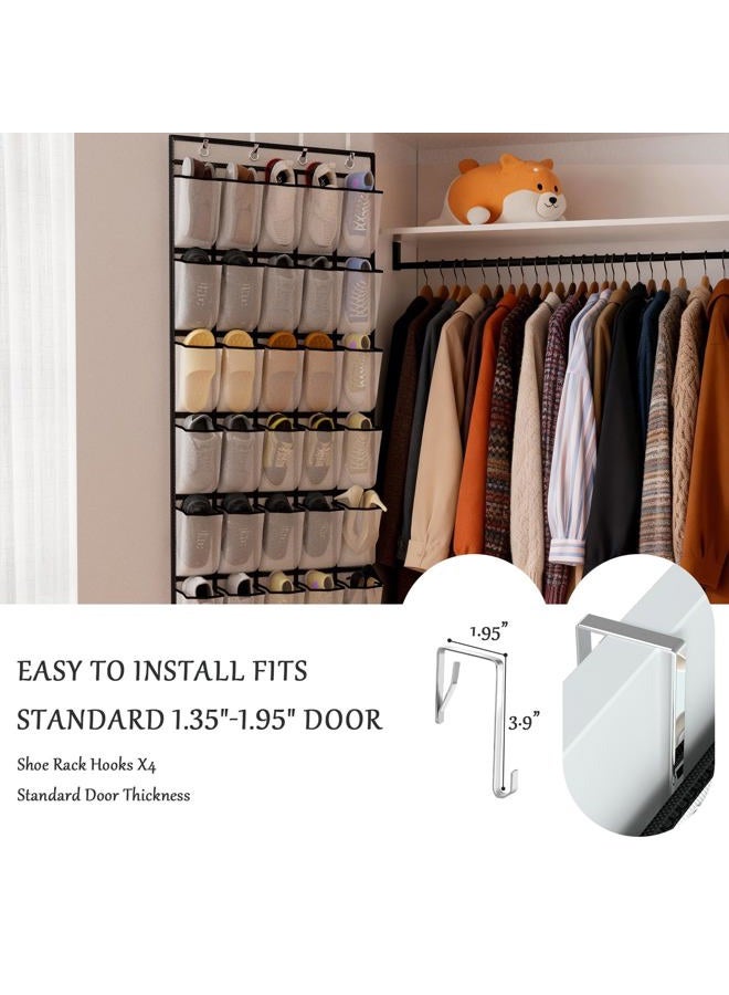 Homyfort 40 Large Pocket Over the Door Shoe Organizer, Extra Sturdy Oxford Fabric Hanging Shoe Rack for Door Closet, Wall Mesh Shoe Storage Holder for Mens Women Shoes - Image 4
