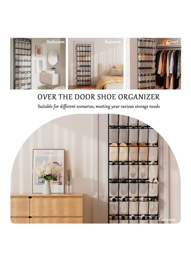 Homyfort 40 Large Pocket Over the Door Shoe Organizer, Extra Sturdy Oxford Fabric Hanging Shoe Rack for Door Closet, Wall Mesh Shoe Storage Holder for Mens Women Shoes - Image 5