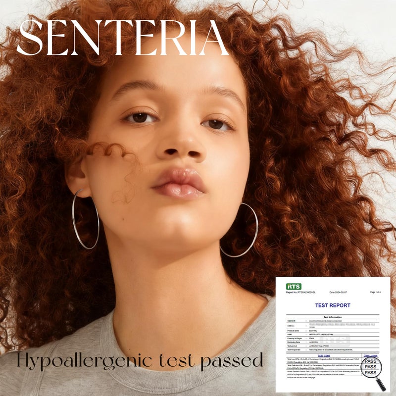 Senteria 925 Sterling Silver Hoop Earrings for Women Hypoallergenic Endless Silver Thin Hoop Earrings for women Lightweight Large Big Endless Thin Hoops Earring 30/40/50/60/70mm - Image 3