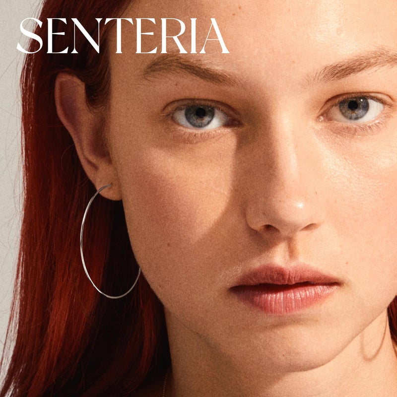 Senteria 925 Sterling Silver Hoop Earrings for Women Hypoallergenic Endless Silver Thin Hoop Earrings for women Lightweight Large Big Endless Thin Hoops Earring 30/40/50/60/70mm - Image 2