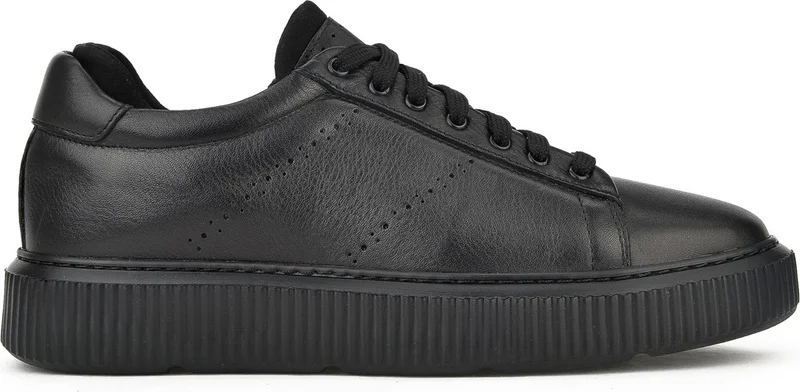 زيا , Men's Genuine Leather Sneaker 1331026Z105 Black