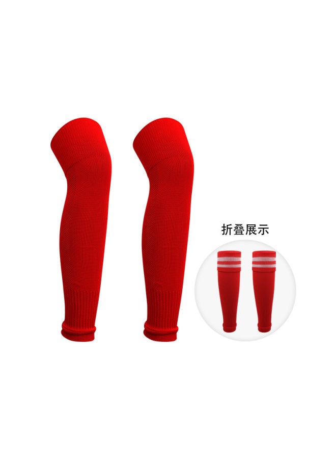 610 Red Adult Knee Football Socks Children's Leg Covers Breathable Sports Long Tube Calf Socks Leg Guards