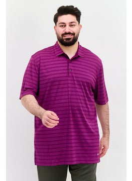 Greg Norman Men Sportswear Fit Short Sleeves Training Polo Shirt, Purple  - Image 1