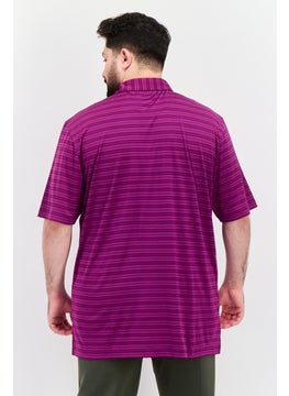 Greg Norman Men Sportswear Fit Short Sleeves Training Polo Shirt, Purple  - Image 3